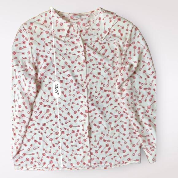 Russ Vintage 1980s Retro Union Made White Red Key Size M - Picture 6 of 10